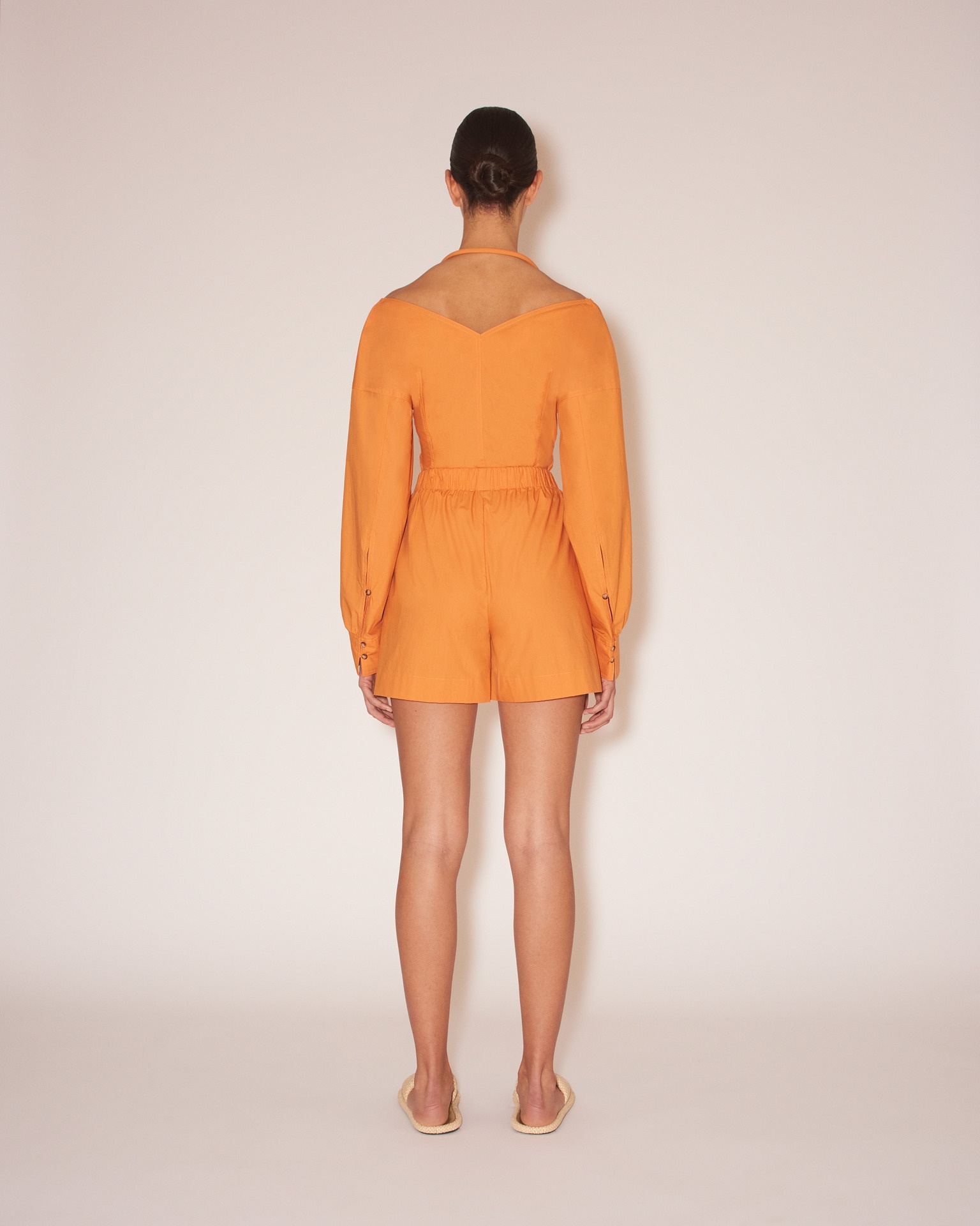 MEGAN - Light poplin shorts - Orange - 5