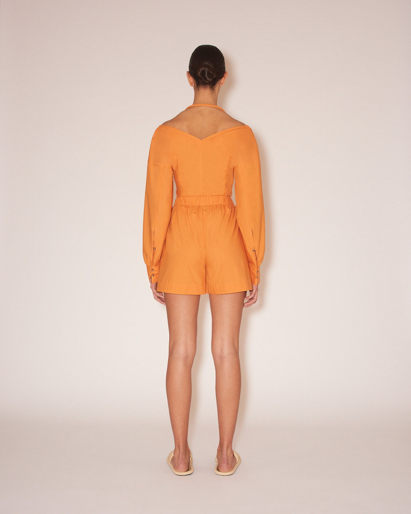 MEGAN - Light poplin shorts - Orange 5