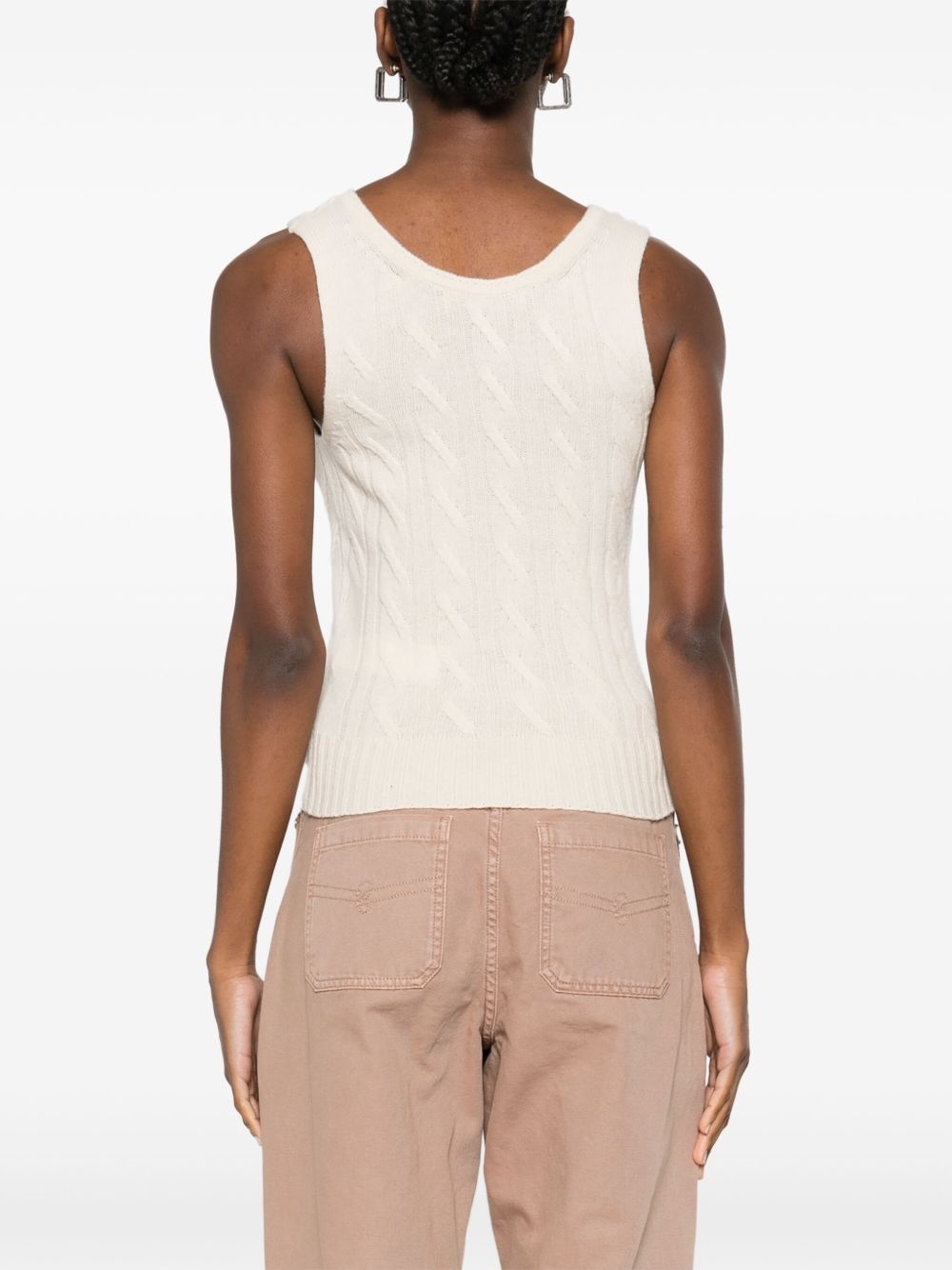 cable-knit tank top - 4