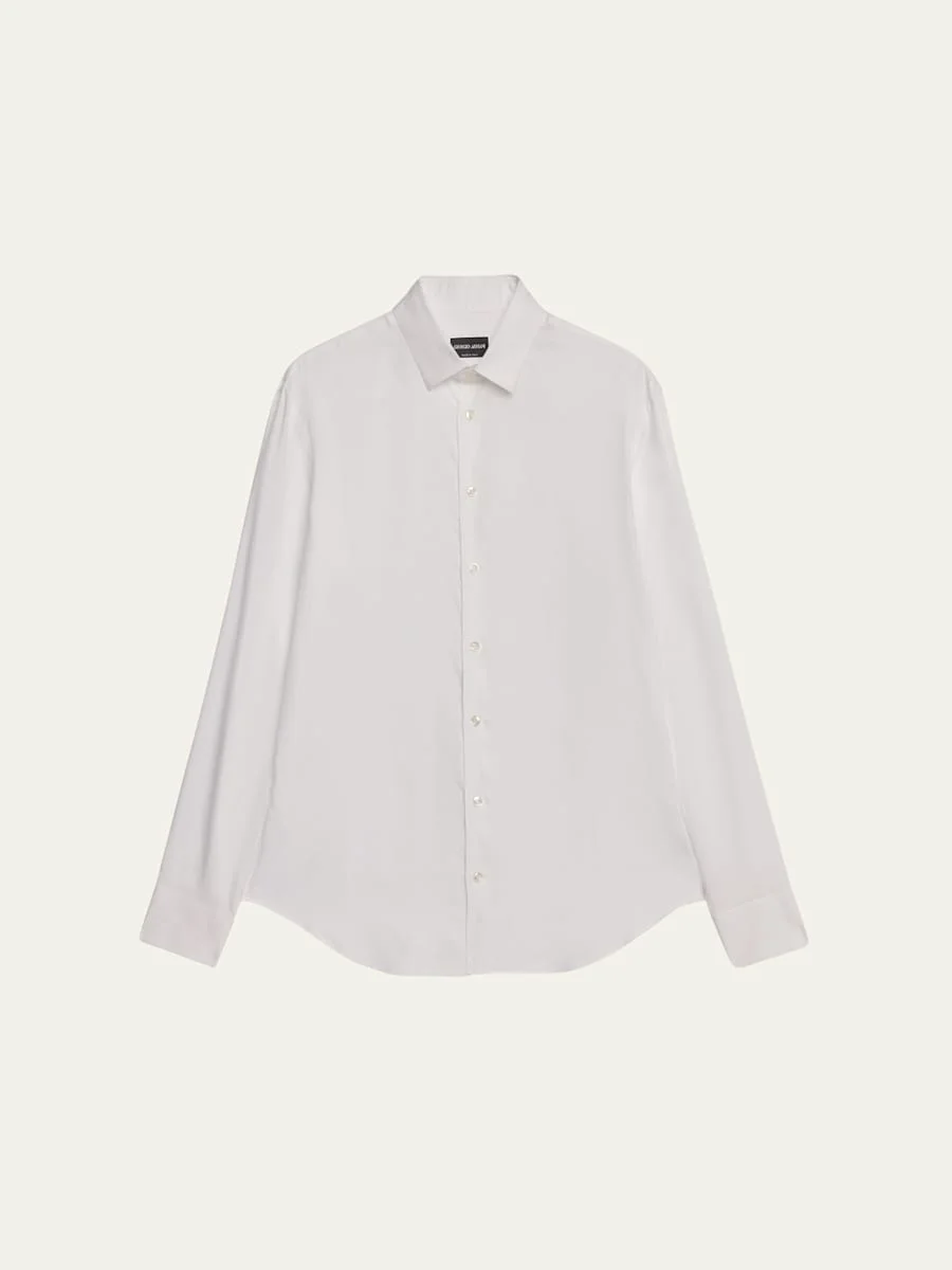 Men's Solid Tencel Sport Shirt - 1