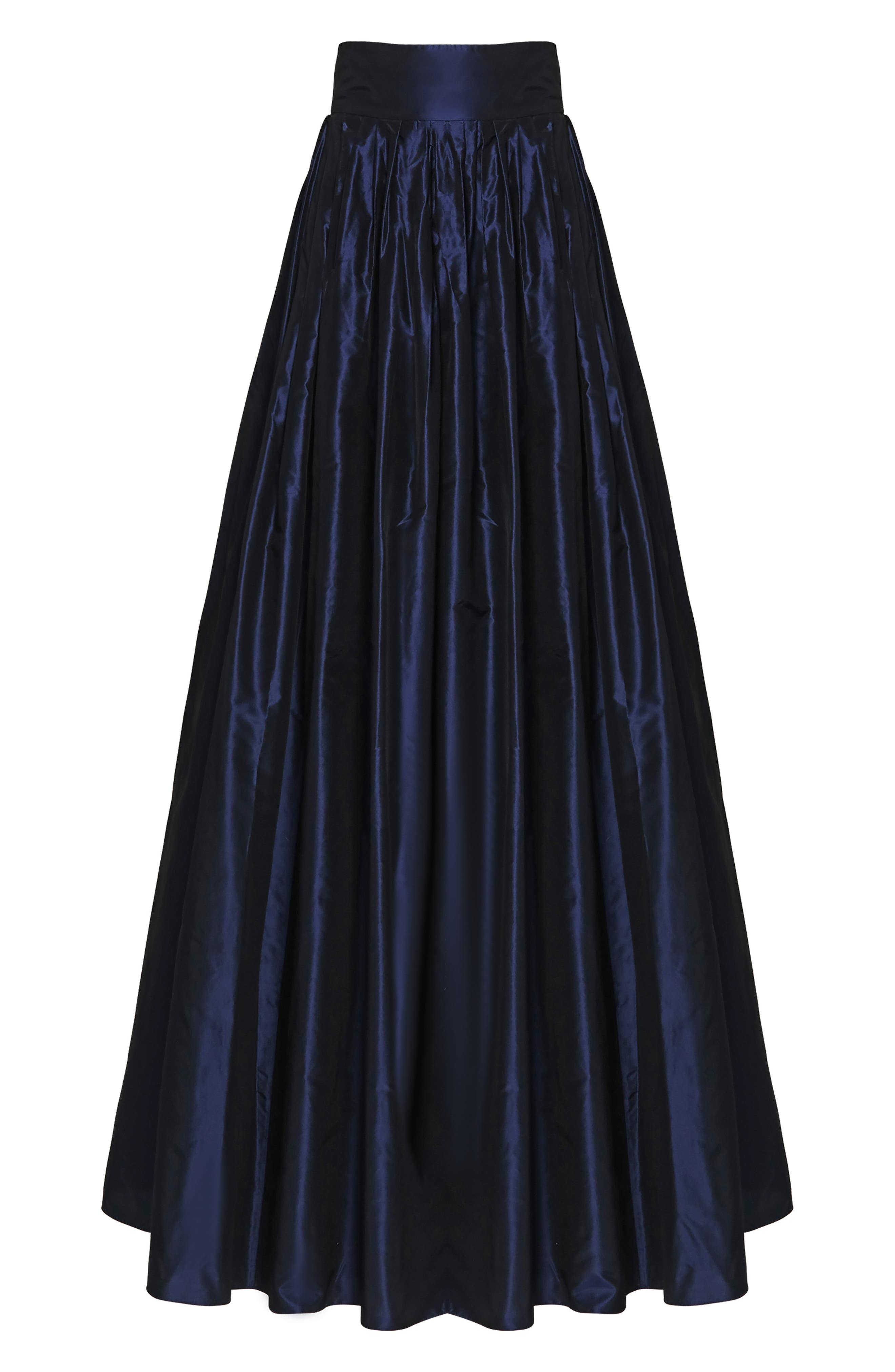 Carolina Herrera High Waist Silk Ball Skirt in Midnight at Nordstrom - 4