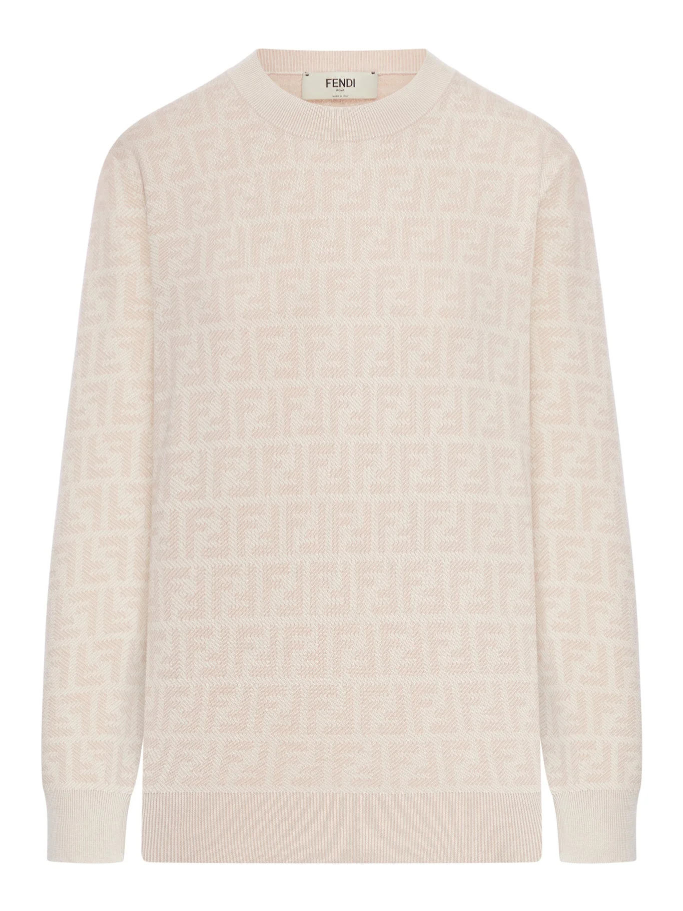 WOOL AND SILK SWEATER WITH FF PRINT - 1