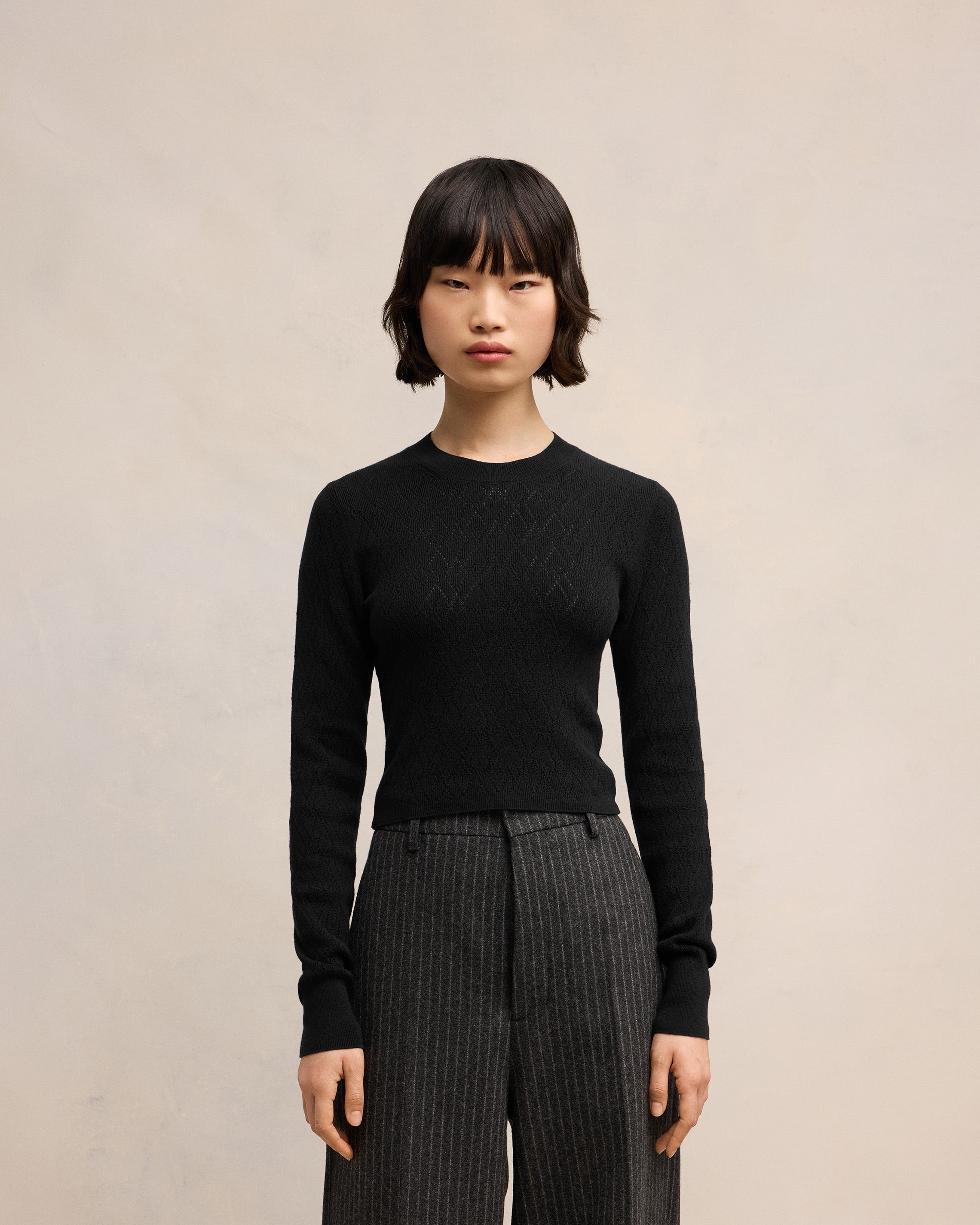 AMI DE COEUR POINTELLE CREW NECK SWEATER - 3