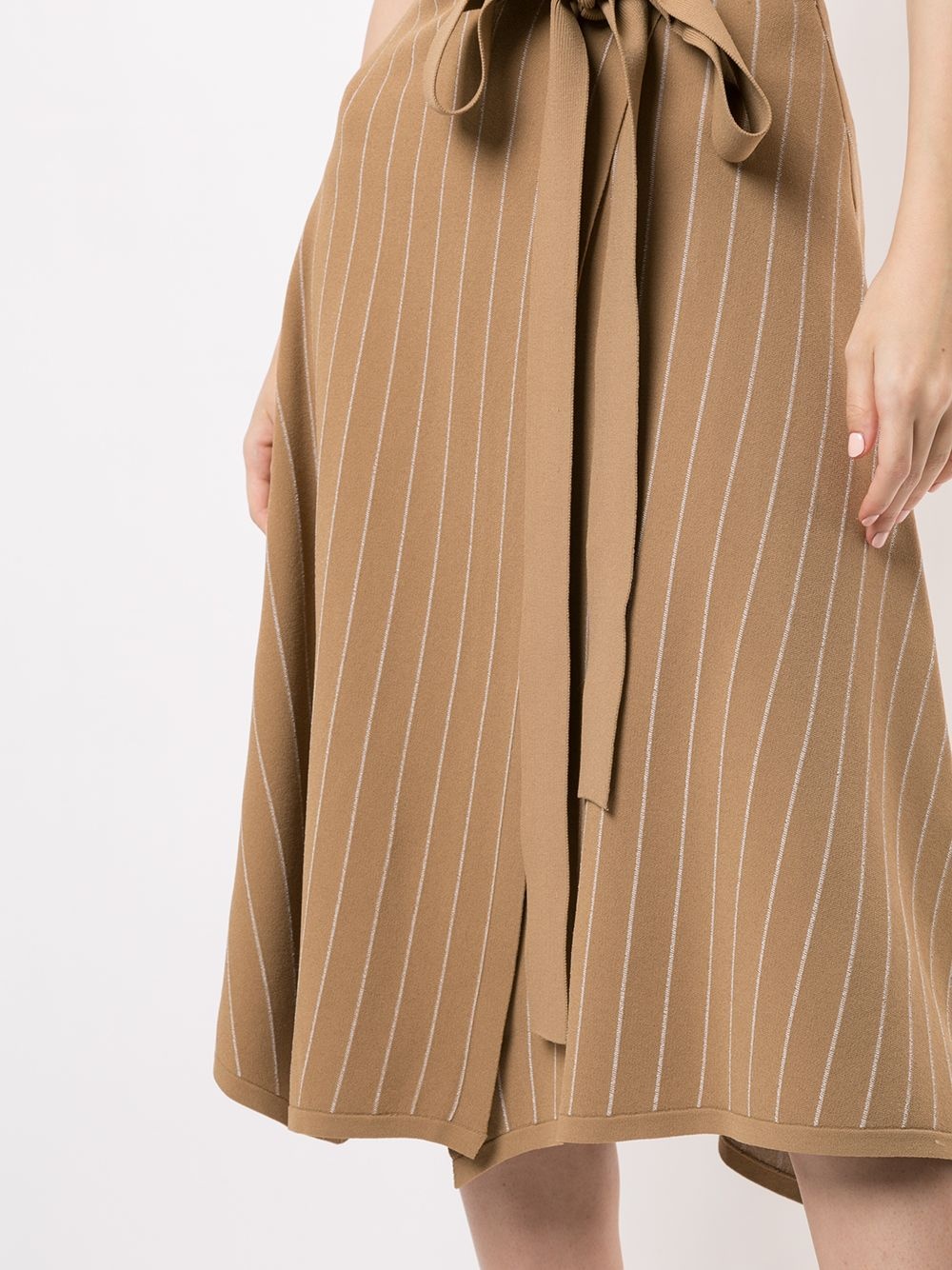 knitted pinstriped wrap skirt - 5