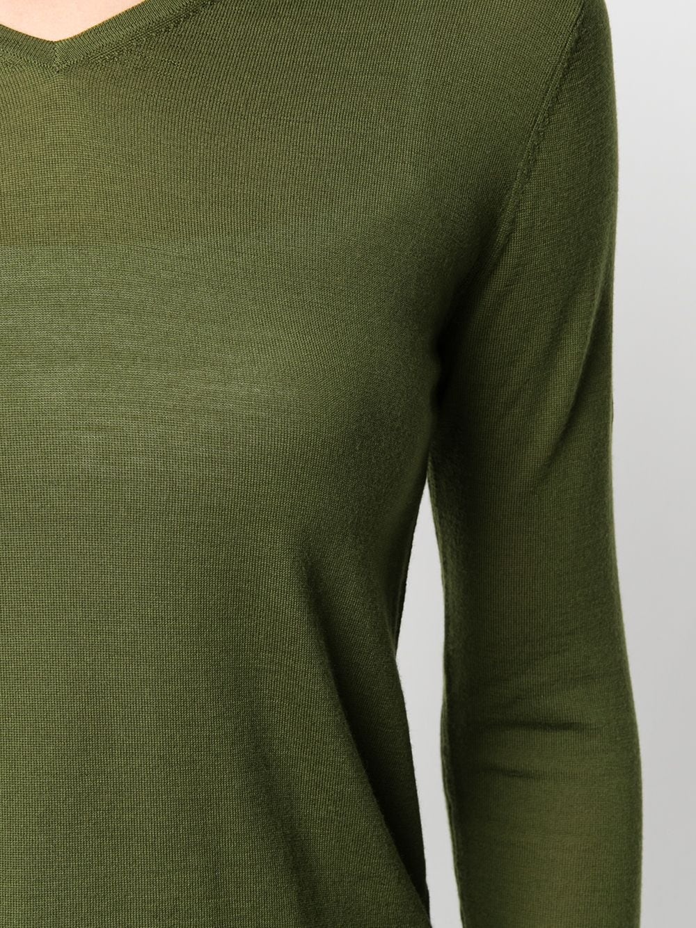 v-neck long-sleeve jumper - 5