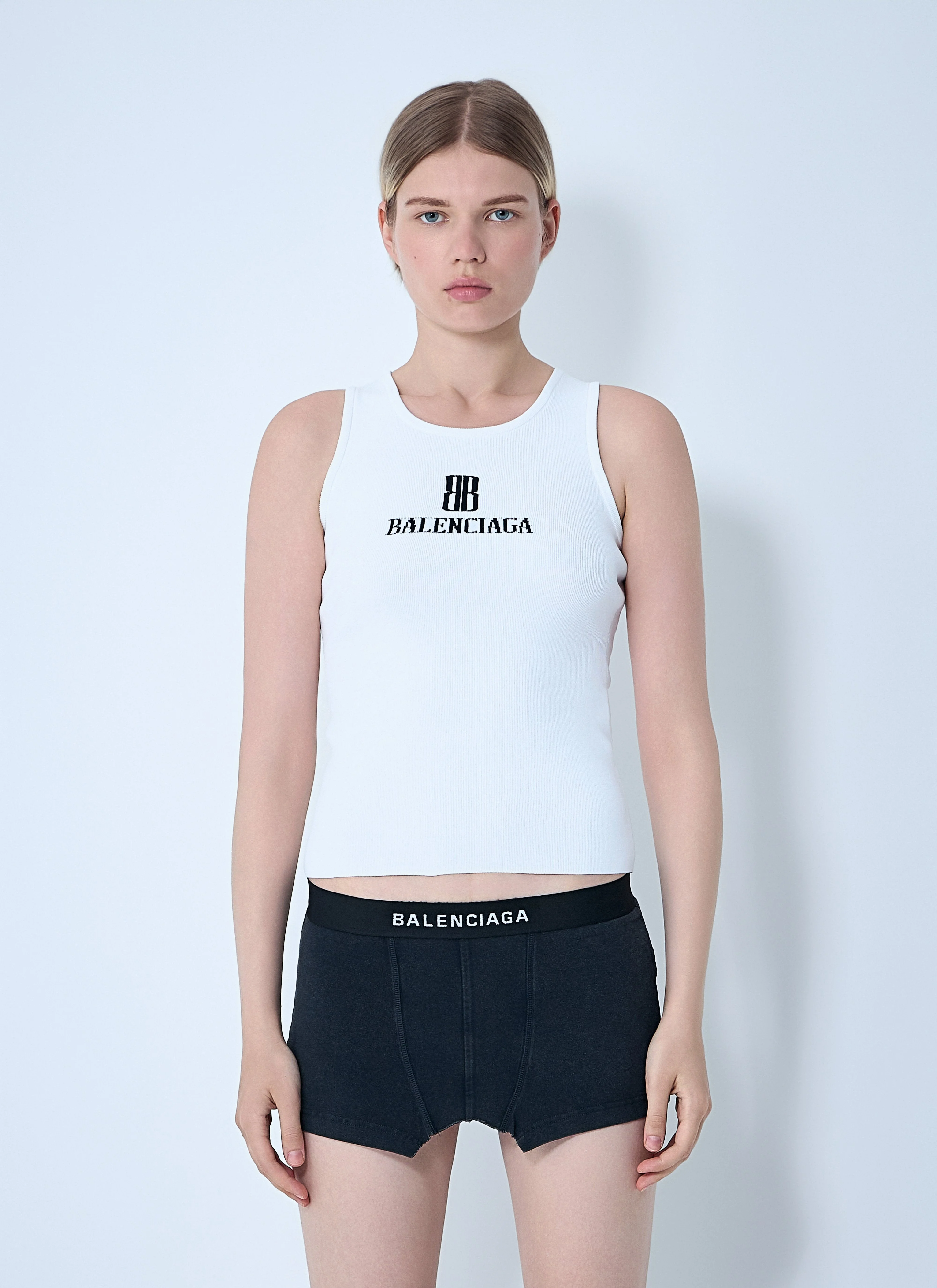 Balenciaga Women Logo Motif Tank Top - 1