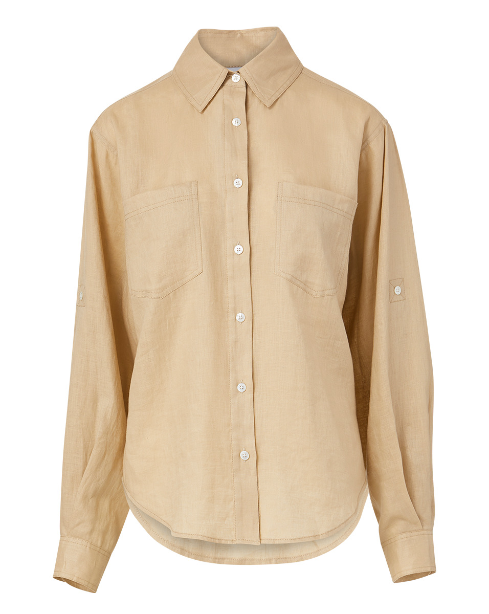 GIL LINEN BUTTON-DOWN TOP - 1