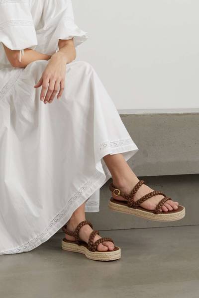 Gianvito Rossi Braided leather espadrille sandals outlook