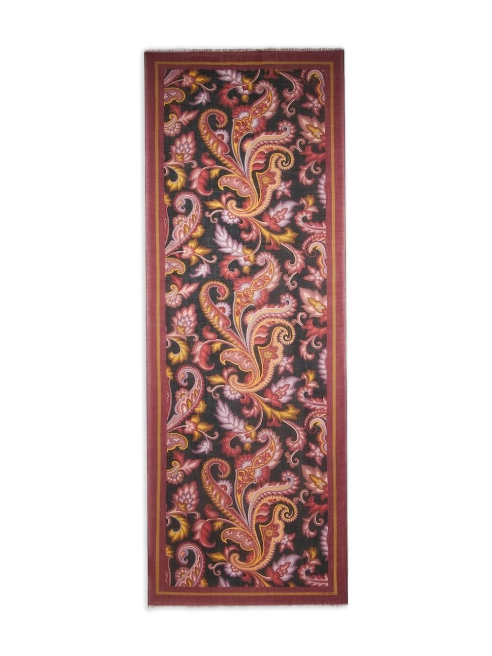 paisley-print cashmere scarf - 2