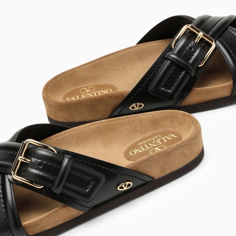 Valentino Garavani Fussfriend Black Leather Slide Sandal Women - 5