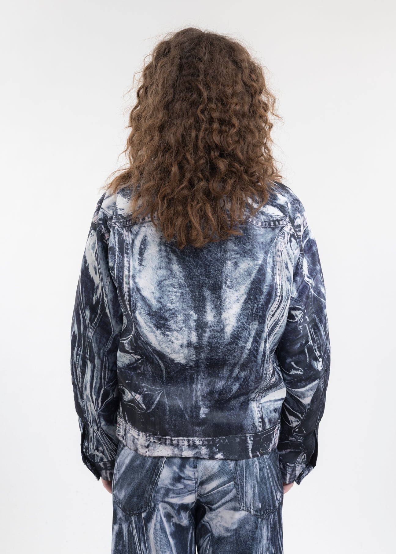 BLACK MIRAGE PRINTED DENIM JACKET - 2