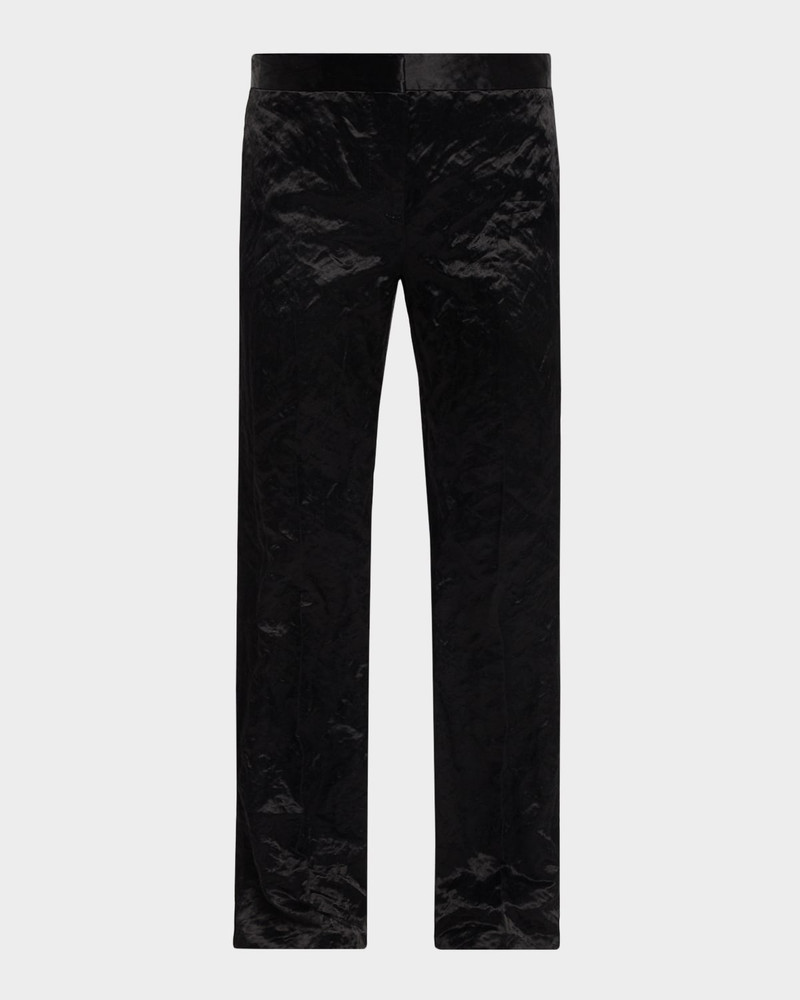 Cameron Crinkled Velvet Slim-Leg Trousers 1