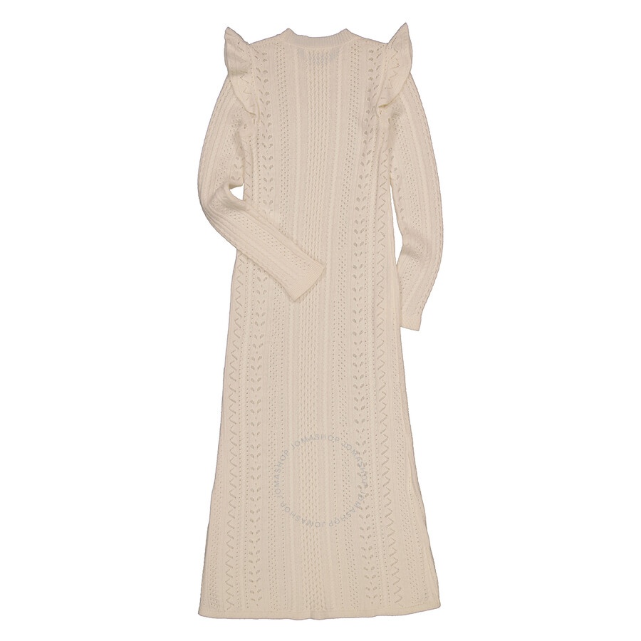 Chloe Ladies Snow White Wool Cash Knit Dress - 6