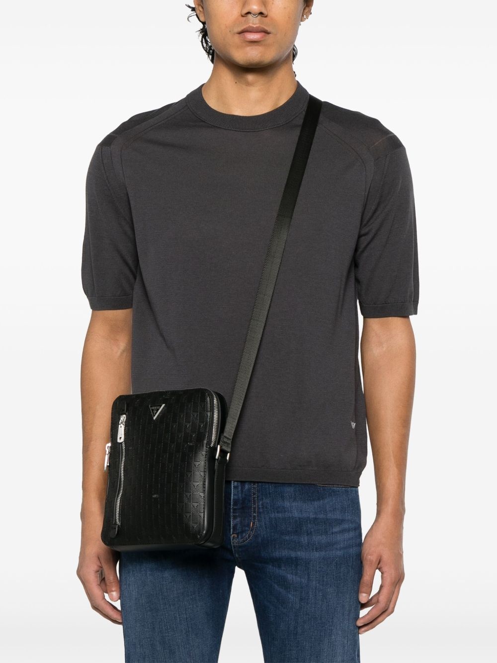 logo-plaque messenger bag - 2