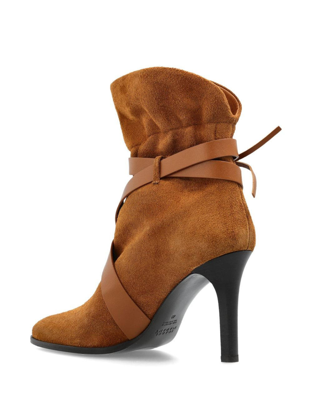 100mm suede wrap-tie ankle boots - 4
