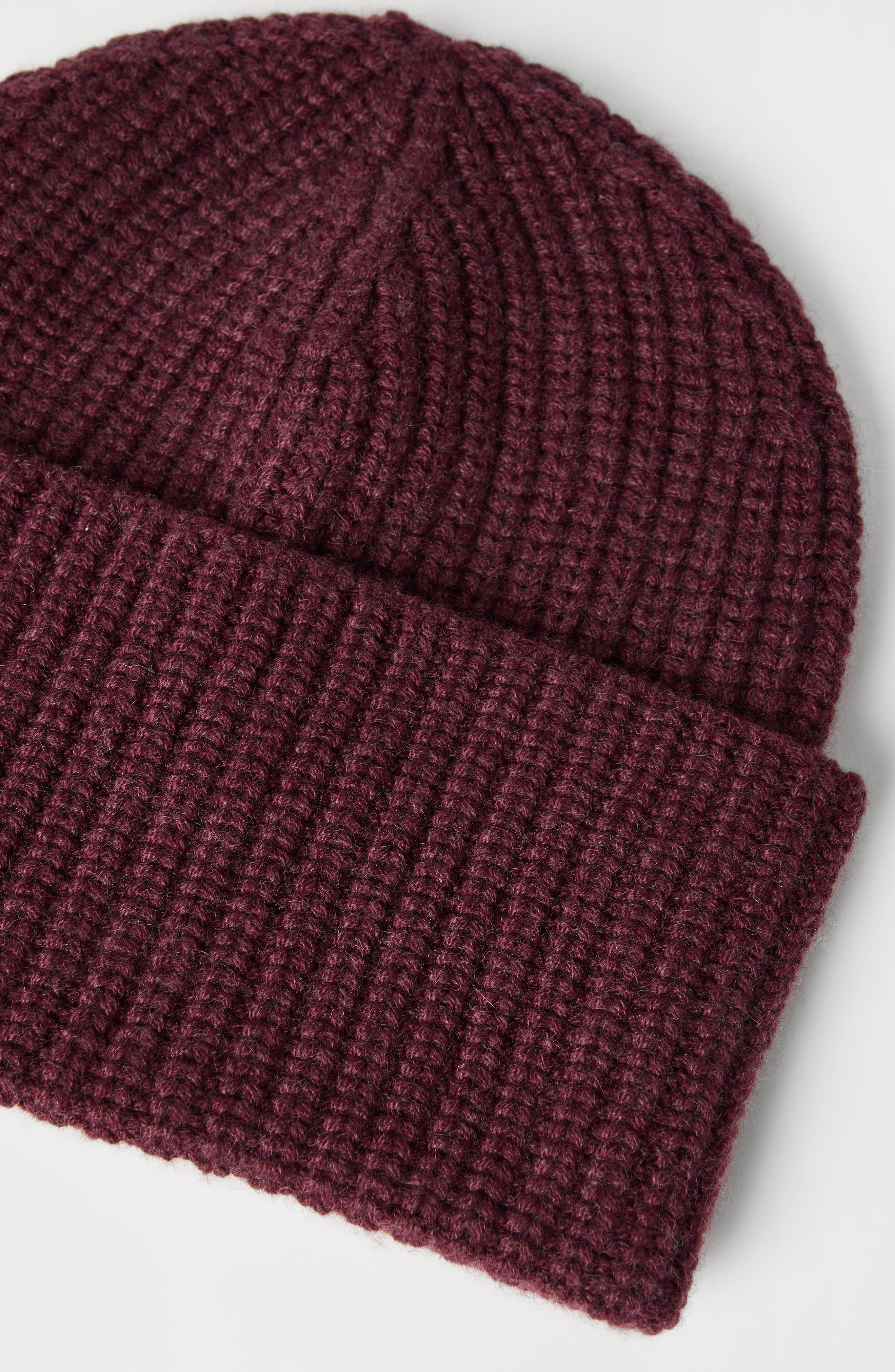 Brunello Cucinelli Cashmere rib knit beanie in Purple at Nordstrom - 3