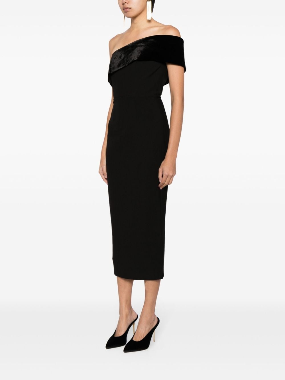 asymmetric cady midi dress - 3