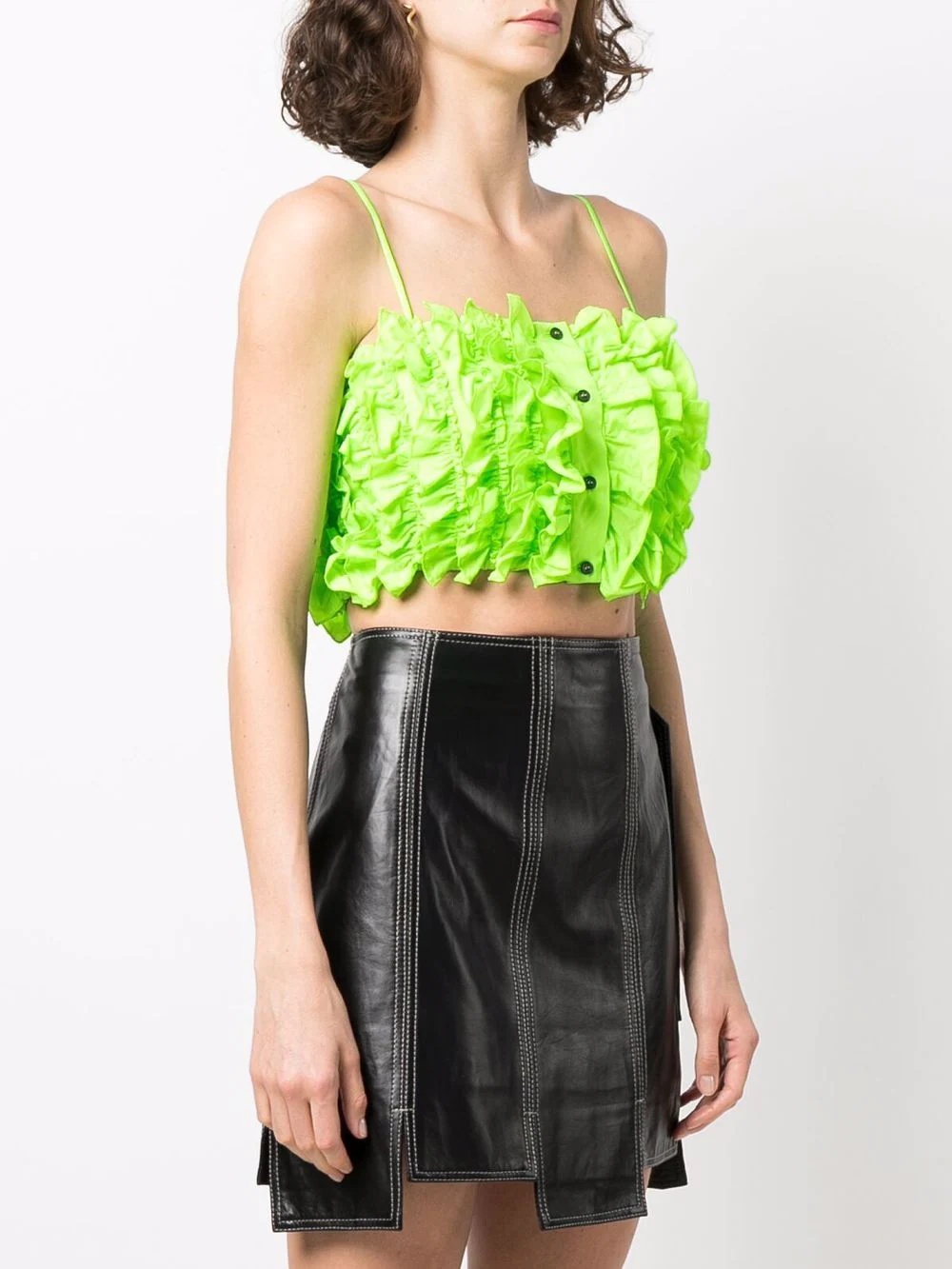 cropped ruffled top - 3