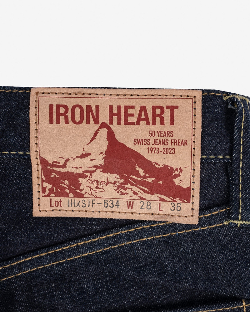 IHXSJF-634 14OZ IRON HEART X SJF SELVEDGE DENIM STRAIGHT CUT JEANS - INDIGO 7