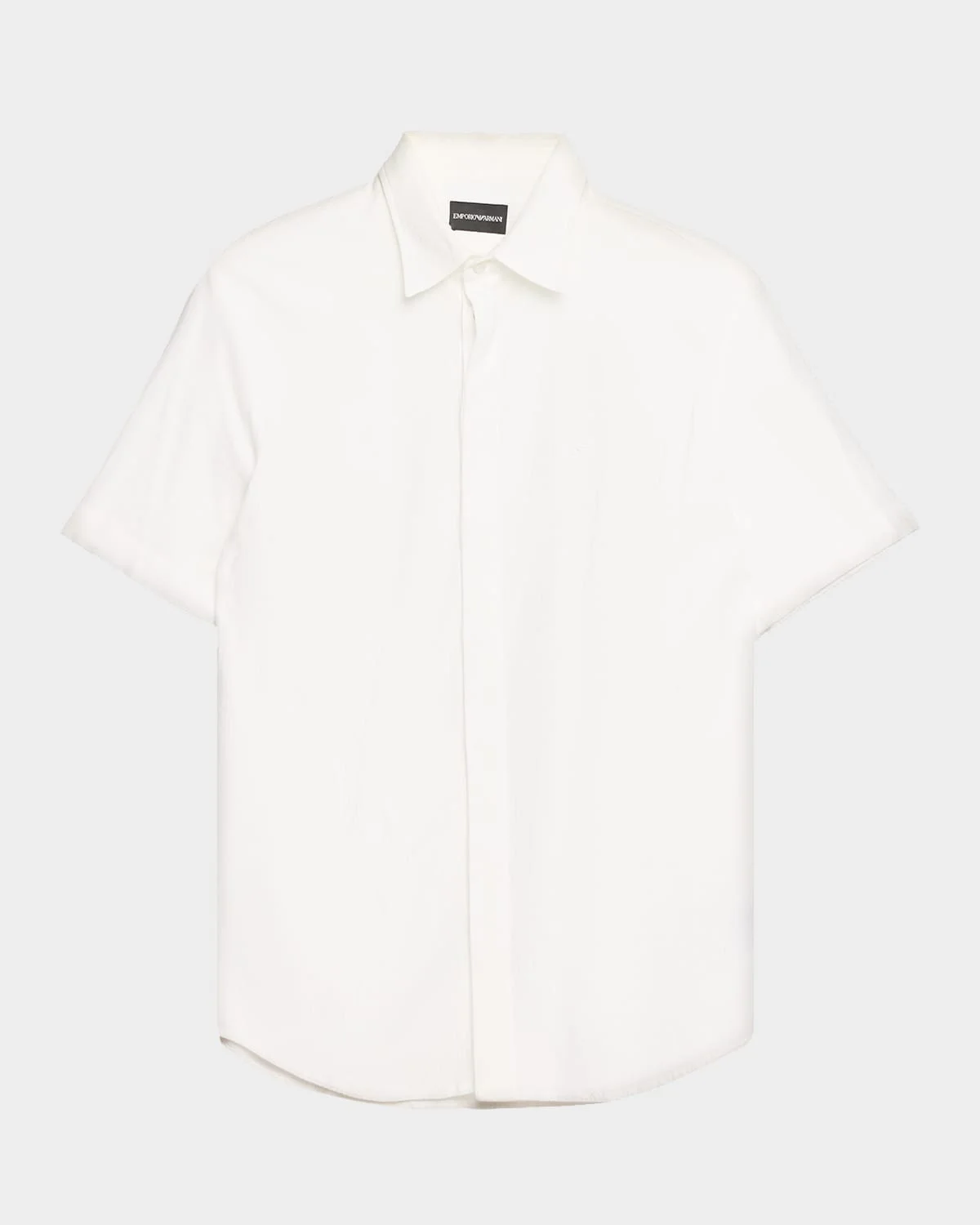 Men's Cotton Concealed Placket Short-Sleeve Shirt - 1