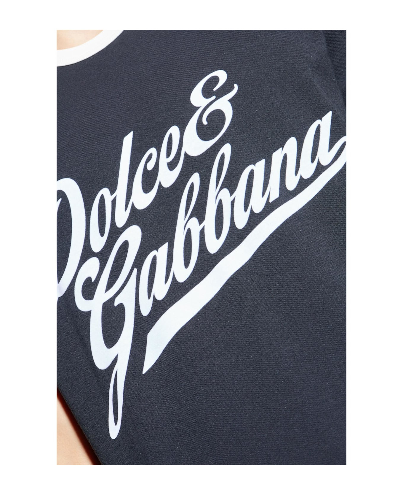 Dolce & Gabbana T-shirt With A Logo And A Velvet Finish - 5