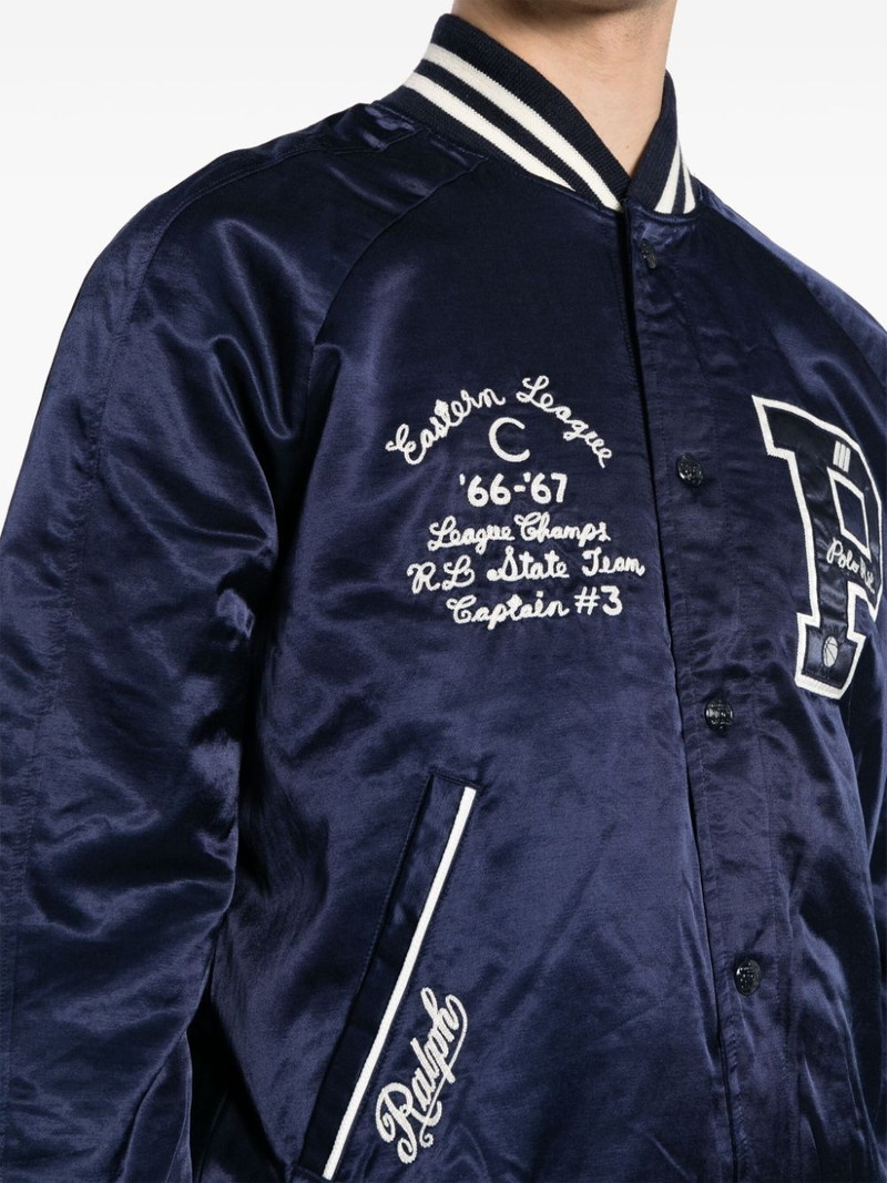 logo-appliquÃ© satin bomber jacket 5