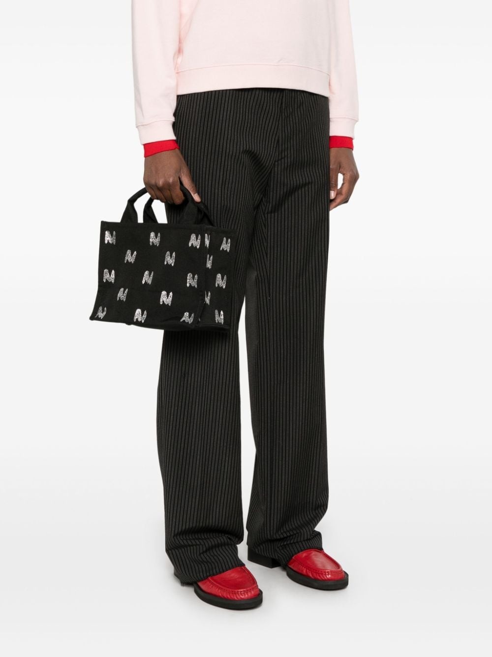 crystal-embellished logo tote bag - 2