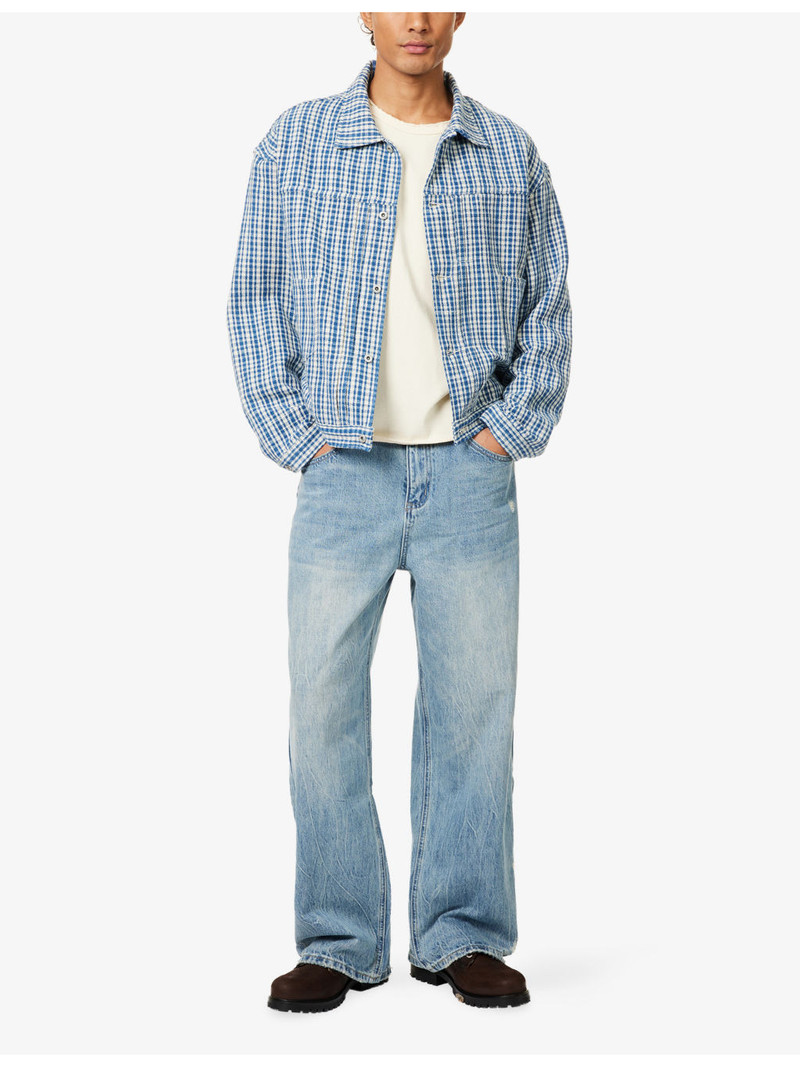 Story mfg. Sundae Check-Print Cotton-Knit Jacket outlook