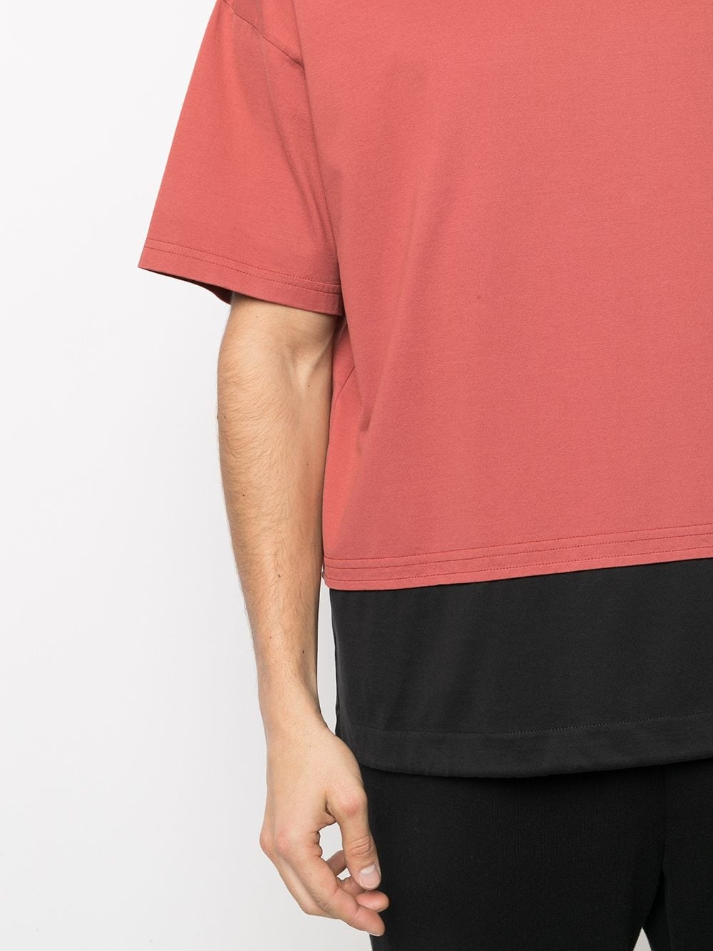 colour block drawstring T-shirt - 5