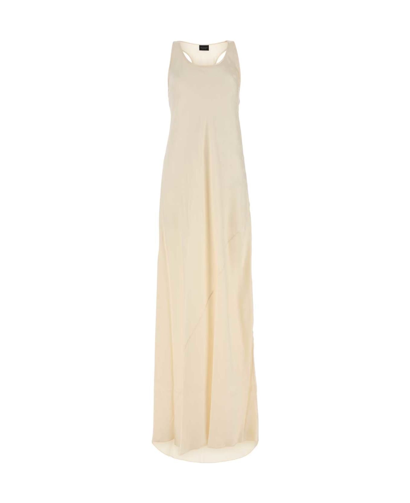 Ivory Satin Long Dress - 1