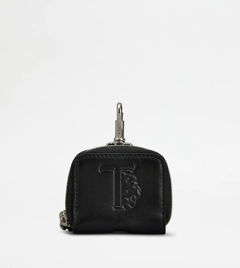 TOD'S AIRPODS HOLDER IN LEATHER - BLACK 1