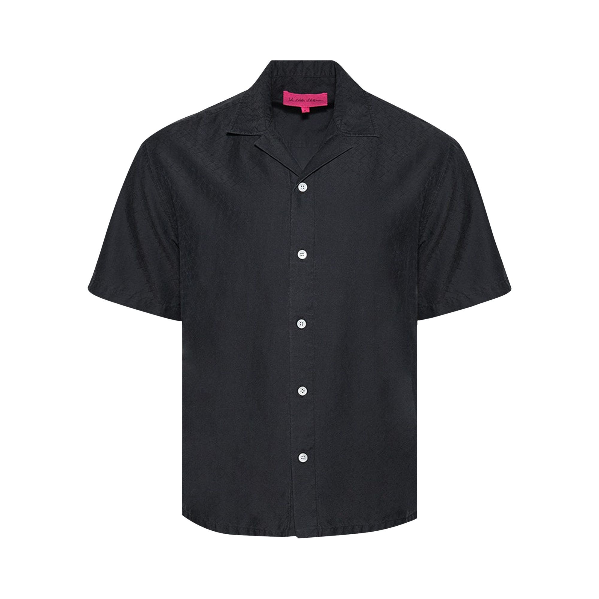The Elder Statesman Jaquard Silk Camp Shirt 'Black' - 1