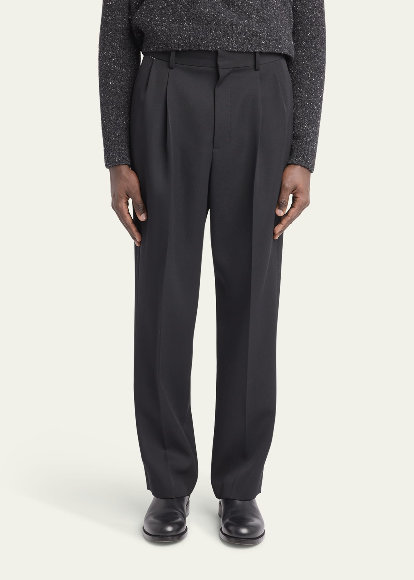 Men's Zev Wool Double-Pleated Trousers - 4