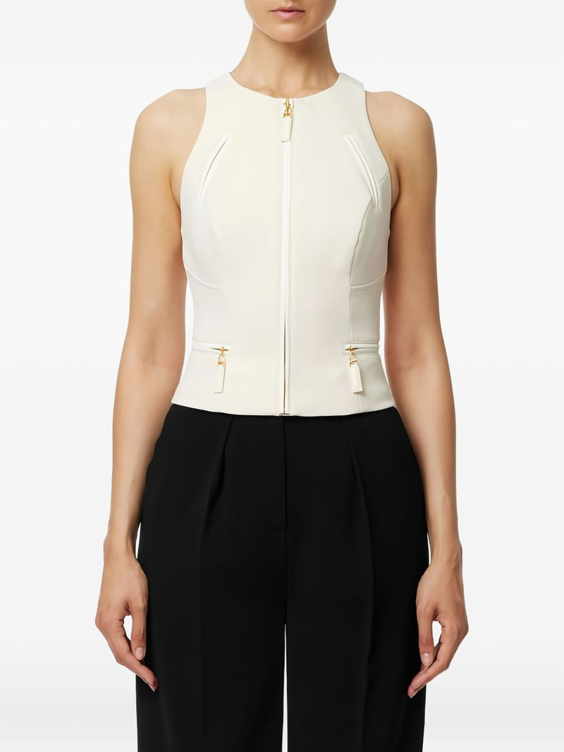 ELISABETTA FRANCHI double-layer zip-up top outlook