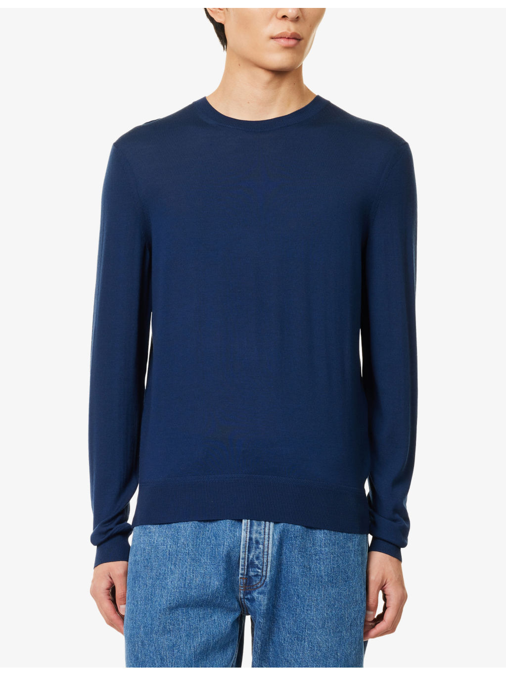 Long-Sleeves Crewneck Wool Jumper - 3