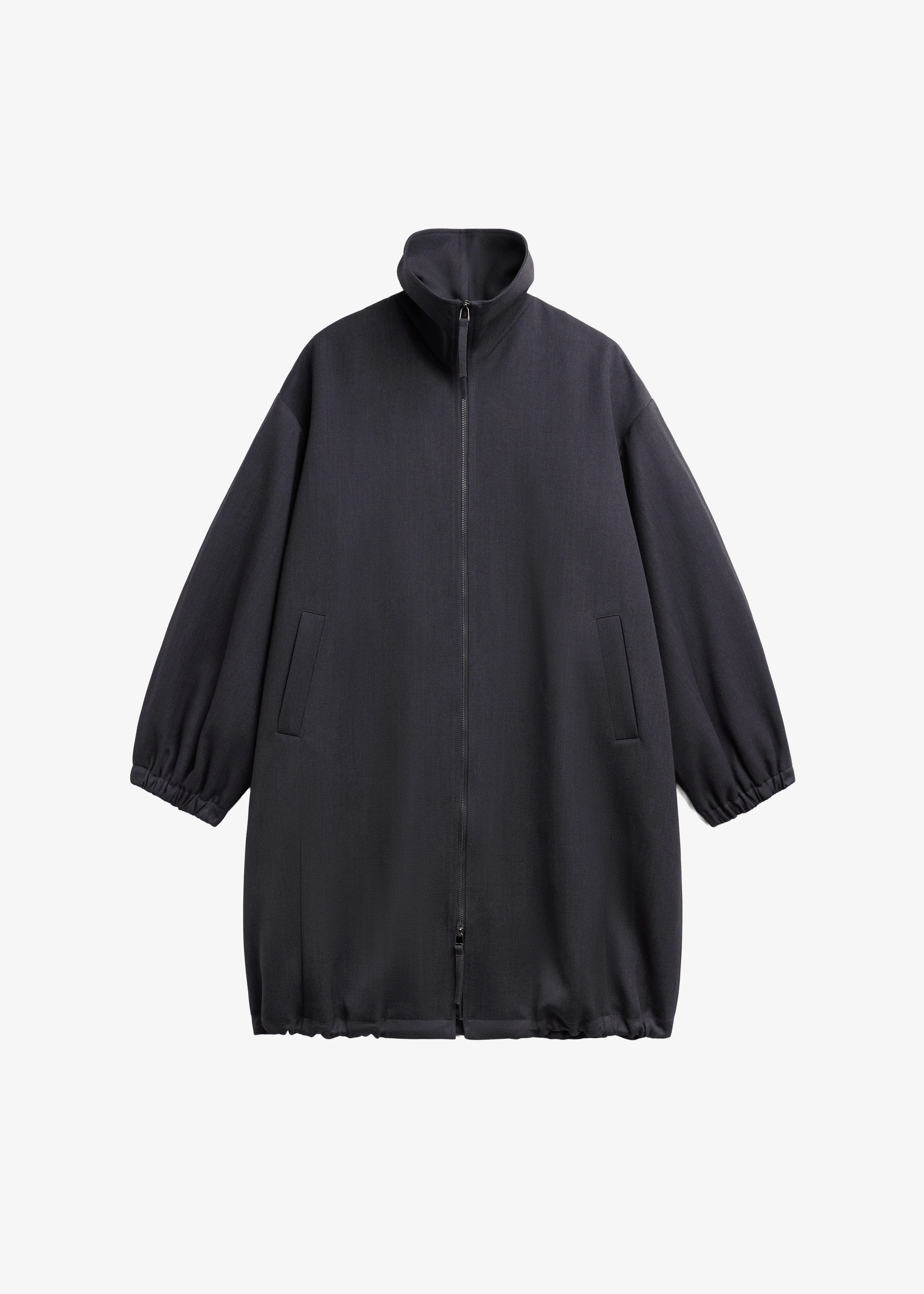 Joelle Zip-Up Overcoat - Dark Grey - 1