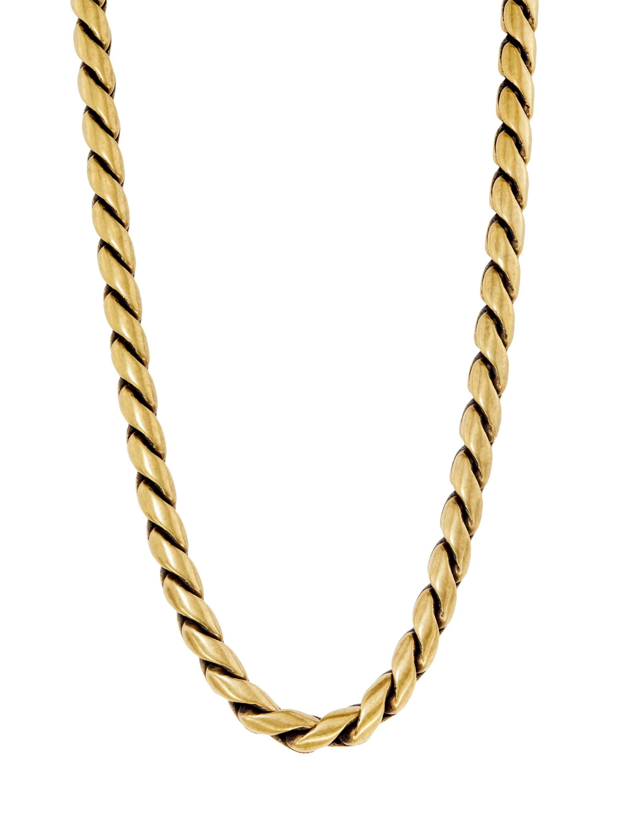Men's Twisted Chain Necklace - Matte Gold - 1