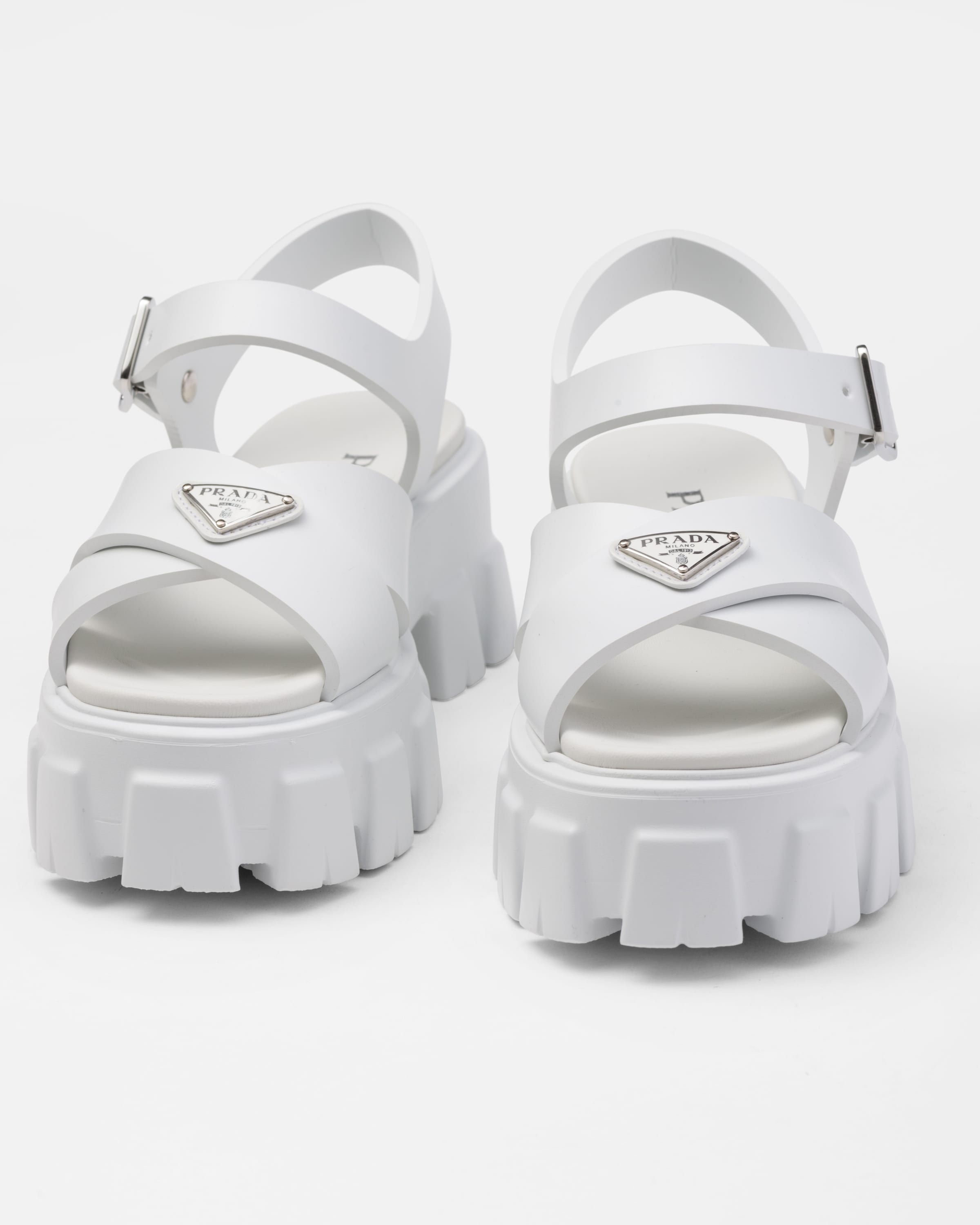 サンダル・ミュール PRADA | Classic Rubber Monolith sandals 1X853M Black Rubber Monolith Sandals | PRADA
