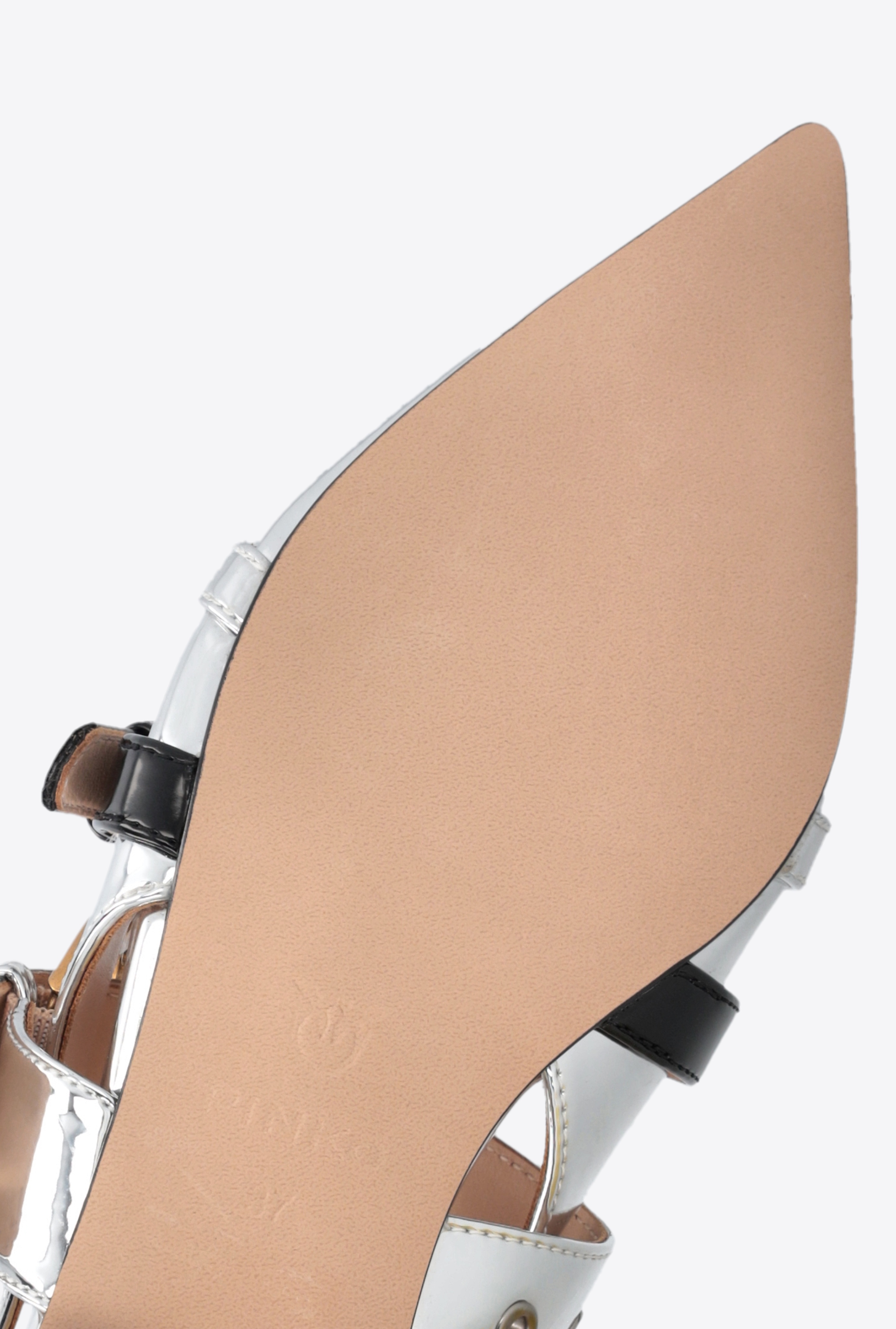 LAMINATED POINTED-TOE SLINGBACKS WITH RHINESTONES - 9