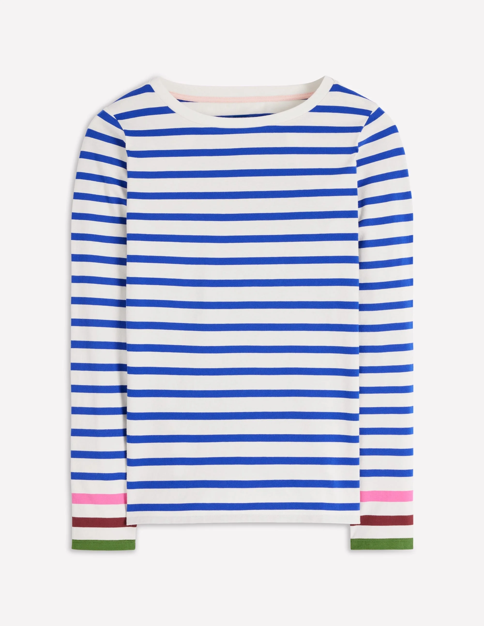 Olivia Long Sleeve Breton-Kingfisher Blue, Multi Cuff - 1