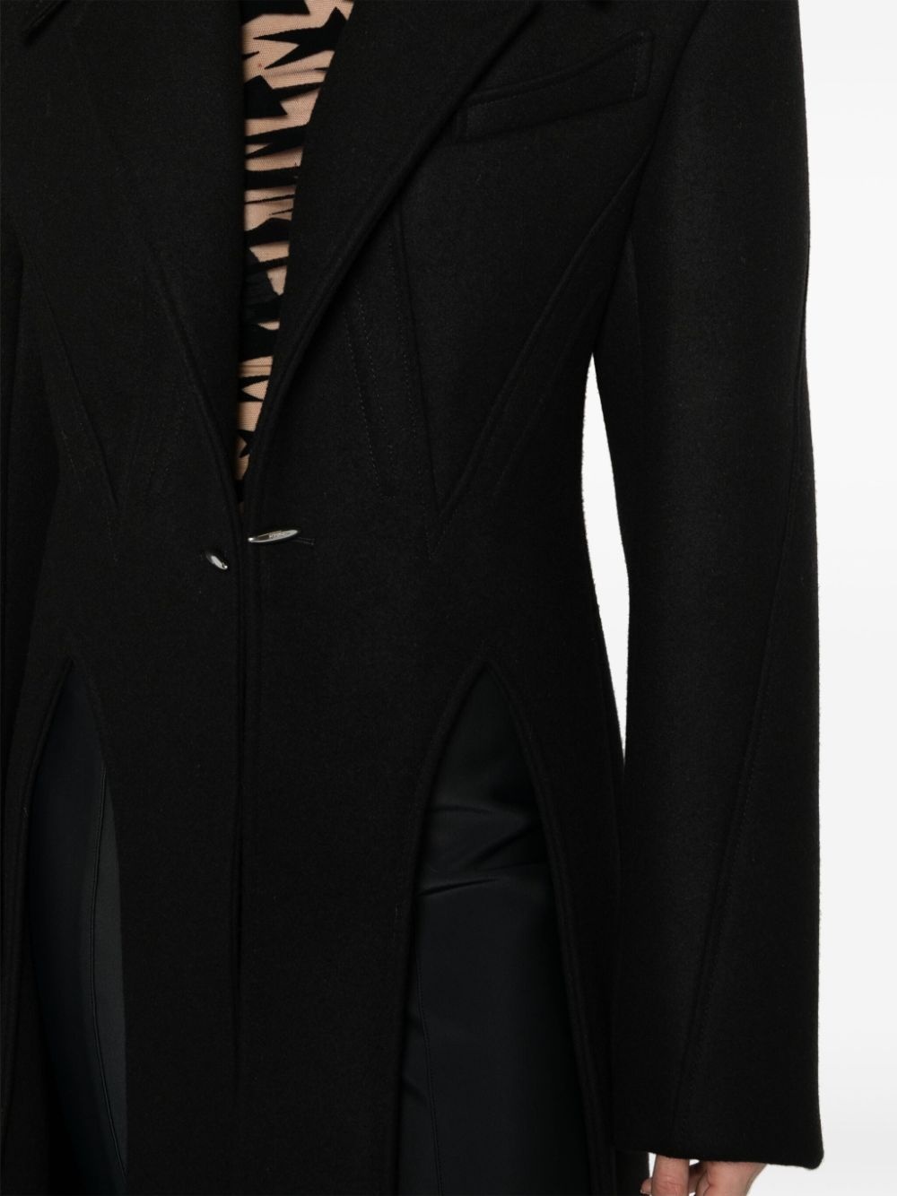 single-breasted wool coat - 5