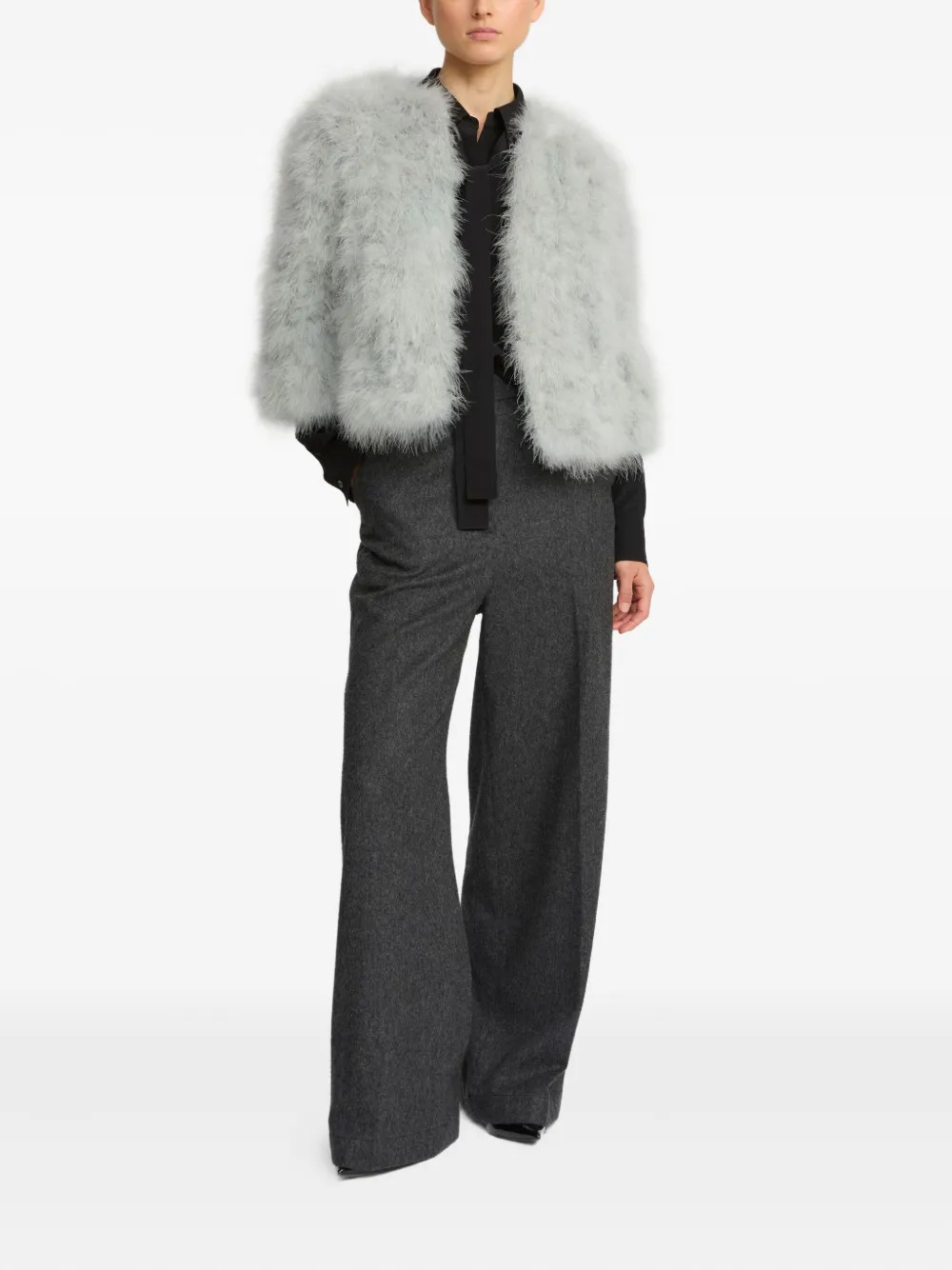 YVES SALOMON - Women Delicate Fluffy Coat - 3