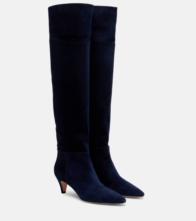 Pointy 55 suede knee-high boots 1