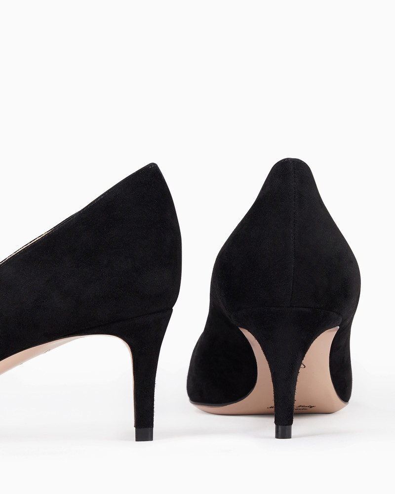 GIORGIO ARMANI Suede court shoes with asymmetric top line outlook