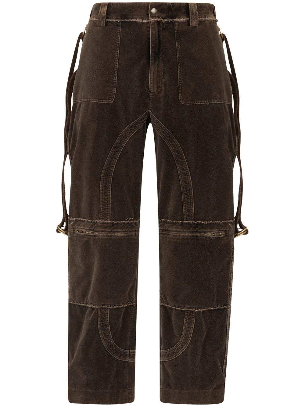 velvet cargo trousers - 1