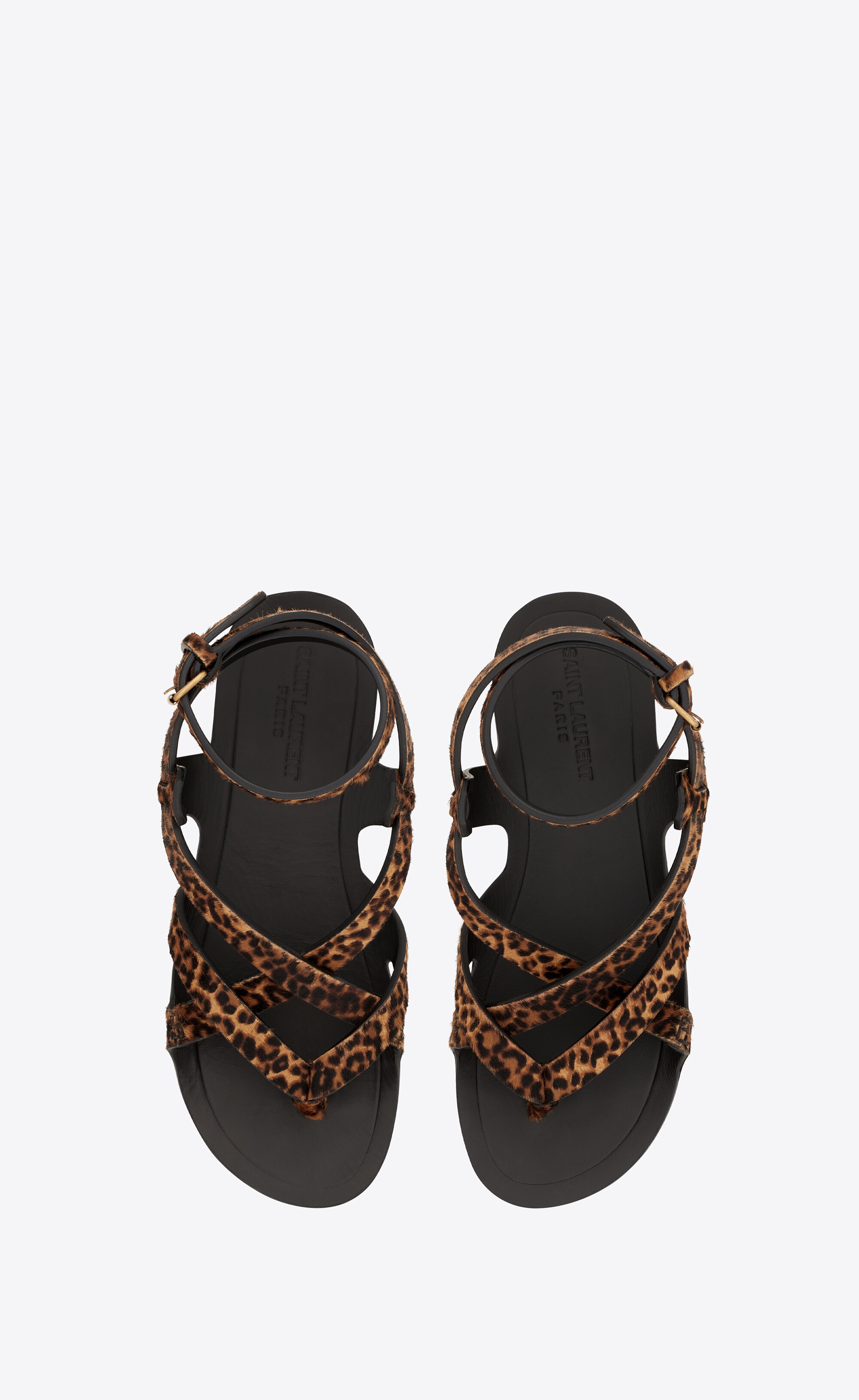 culver flat sandals in leopard-print pony-effect leather - 2