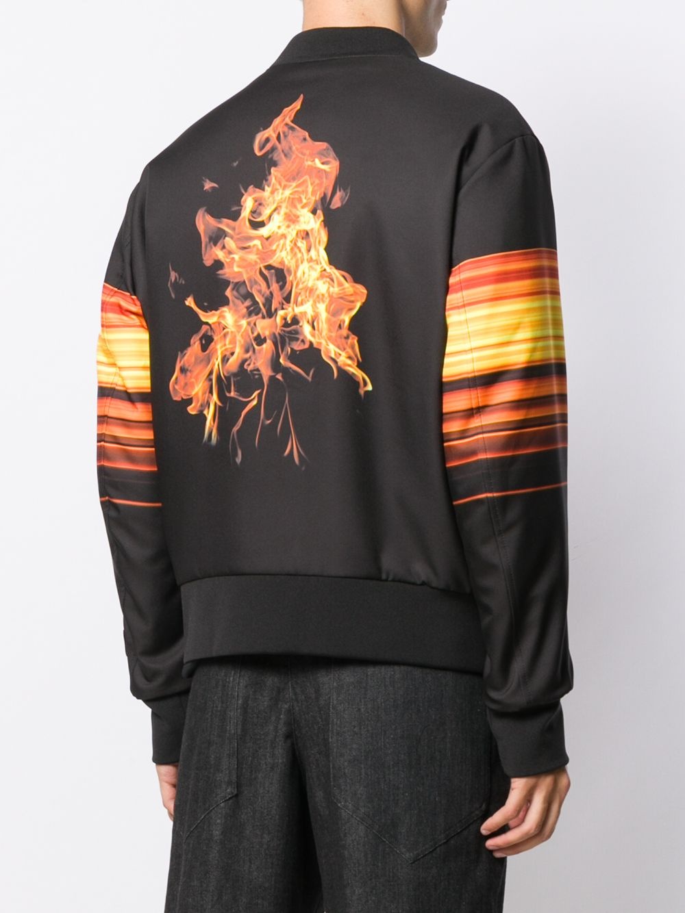 flame print bomber jacket - 4