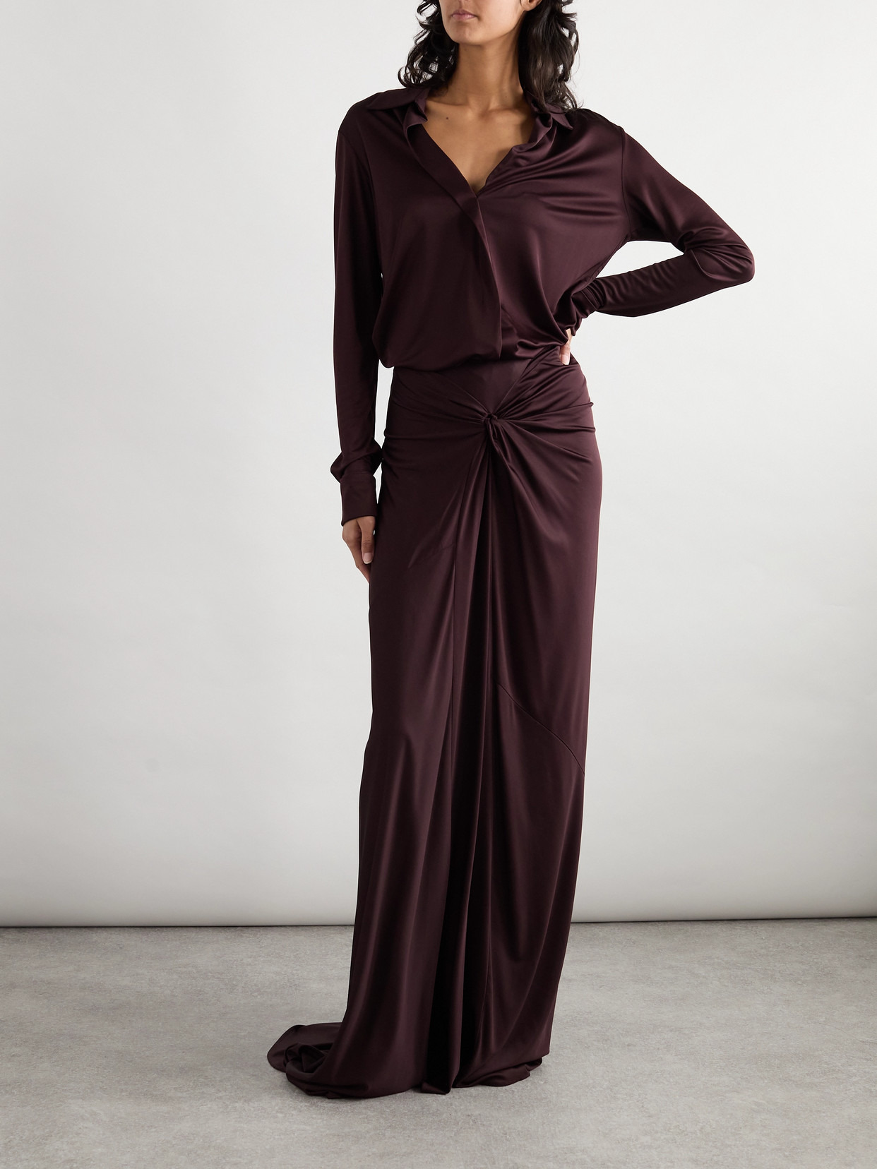 Gathered Jersey Maxi Skirt - 2