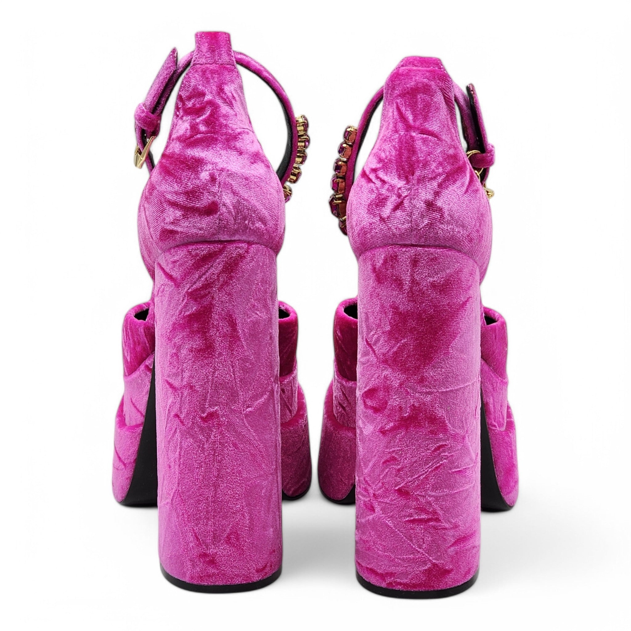 Versace Medusa Aevitas Double Platform Pumps - Velvet Insignia - Pink 37 - 4