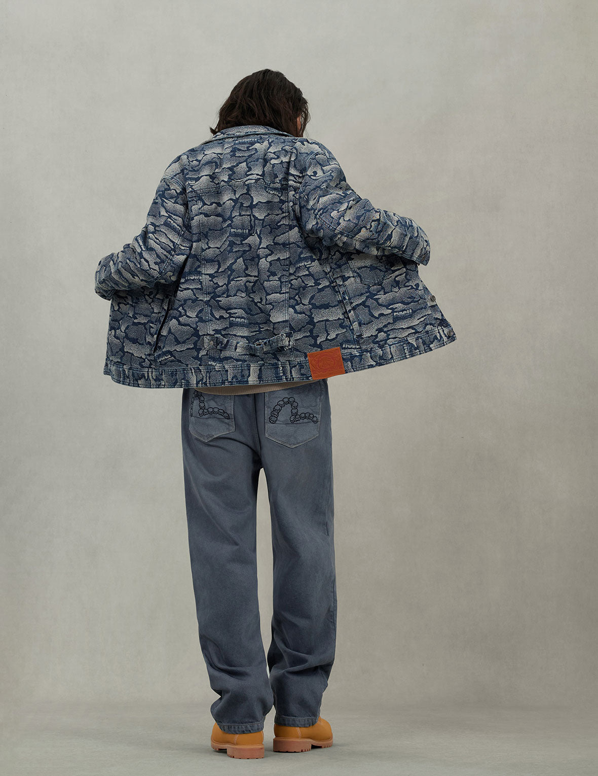 Allover Ishigaki Camouflage Jacquard Regular Fit Denim Jacket - 8
